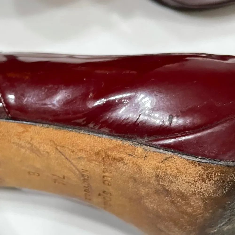 Kate Spade Maroon Patent Leather‎ Slingback Heels